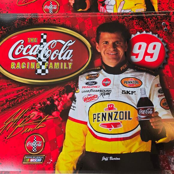 Coca Cola Nascar Racing Vintage 80s EUC placemat set 8 racecar drivers Party - Picture 7 of 13